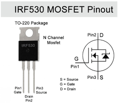 pines del MOSFET IRF530 